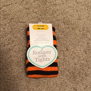 Primark Orange and Black Striped Tights